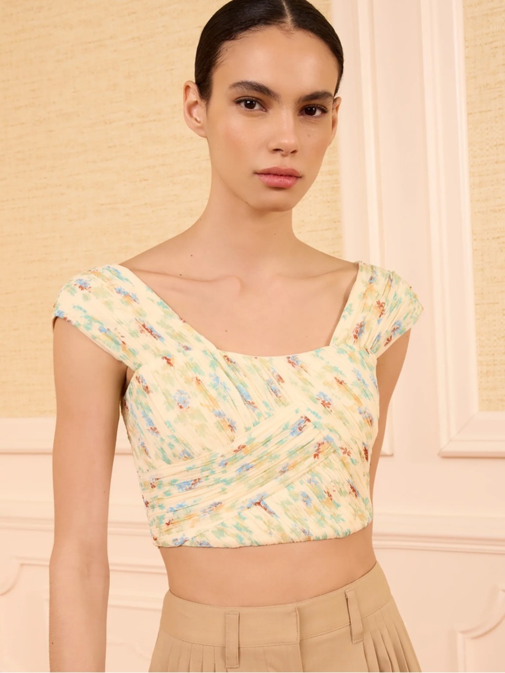 Ulla Johnson Sylvie Off the Shoulder Crop Top